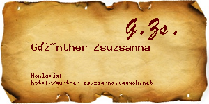 Günther Zsuzsanna névjegykártya